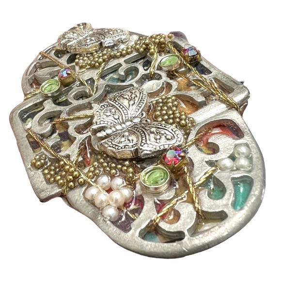 ALICE M SIGNED MIXED MEDIA BUTTERFLY BROOCH - Picture 11 of 16